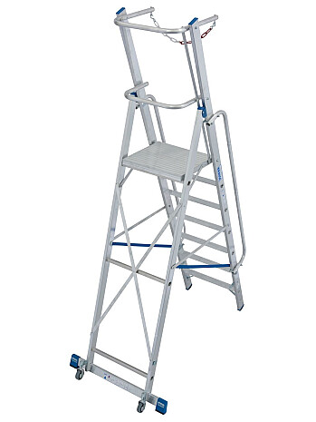 KRAUSE Stabilo drabina z platformą i barierkami 7 stopni + rolki